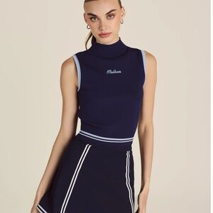 Malbon Golf Kara Navy Sleeveless Top